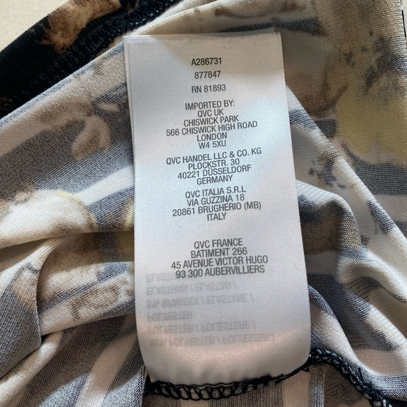 Susan Graver Floral Print Square Neck Long Sleeve Top Size XS - Picture 6 of 9